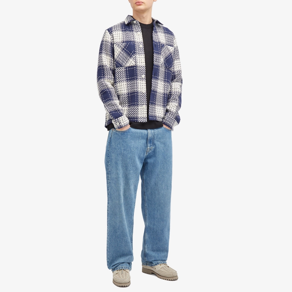 Wax London Men's Whiting Beatnik Overshirt Marine